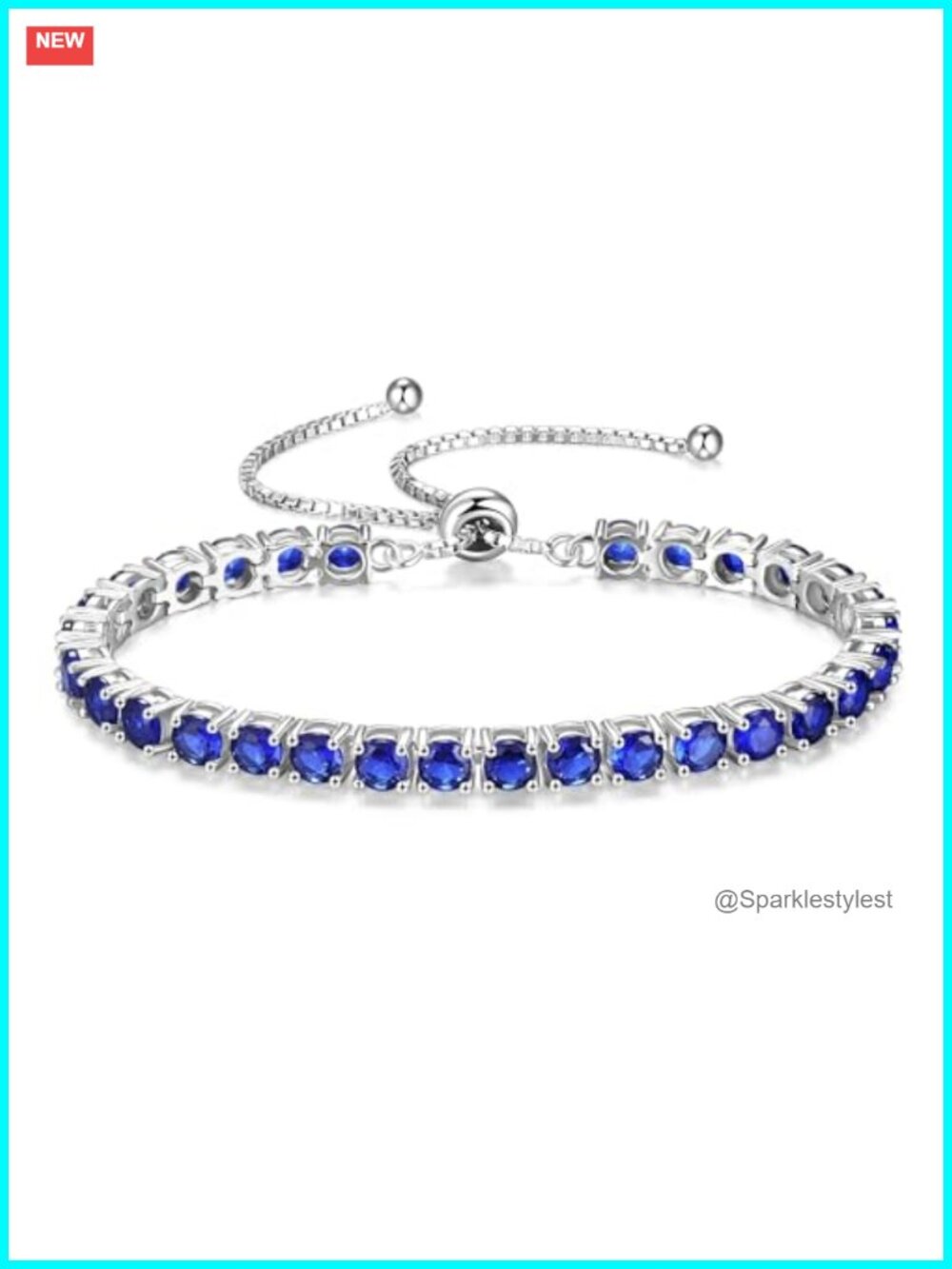 Sterling Silver Tennis Bracelet Adjustable Bolo Chain Fine Jewelry Gift for